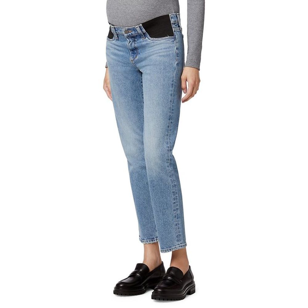 Joe's Jeans Light Blue Straight-Leg Maternity Jeans with Waist Panels